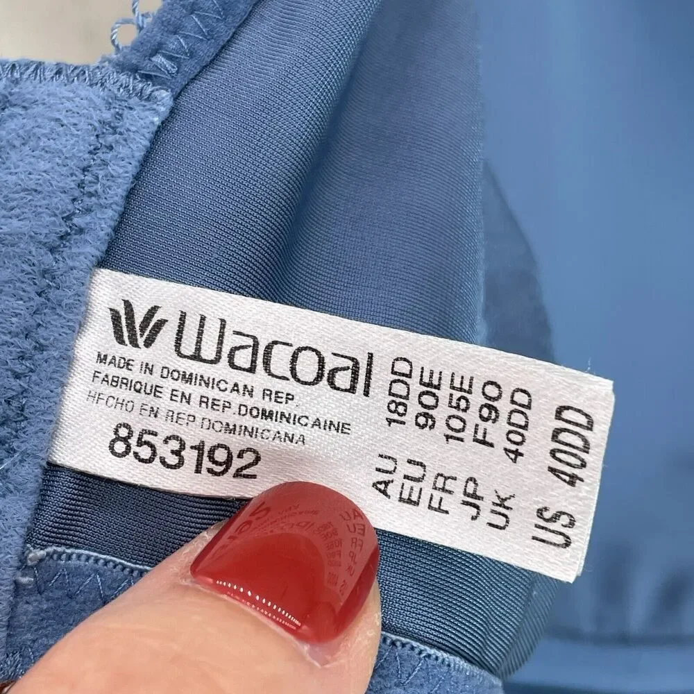 Wacoal Womens Size 40DD Basic Beauty T-shirt Spacer Bra Underwire 853192 Blue_7